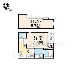 オリオンテラス 1Kの間取図画像