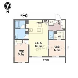 ラバンス 2LDKの間取図画像