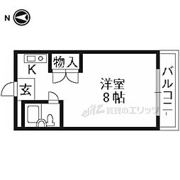 シェルマンション 1Kの間取図画像