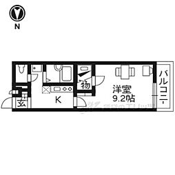 レオパレスビューヒルズテン 1Kの間取図画像