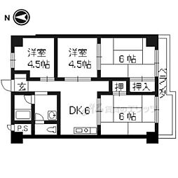 クレセント宇治 4DKの間取図画像