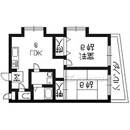 ラ・グラシューズ 2LDKの間取図画像