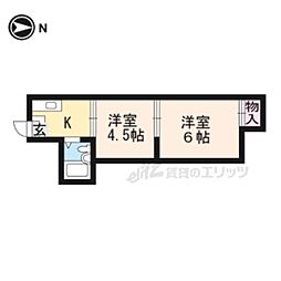 ルネスコスモス 2Kの間取図画像