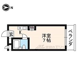 CIEUX京都 ワンルームの間取図画像