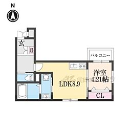 KTIレジデンス寺田 1LDKの間取図画像