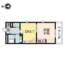 エルメゾンGinga 1DKの間取図画像