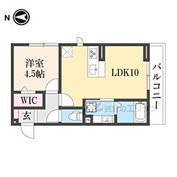 竹の小径 1LDKの間取図画像