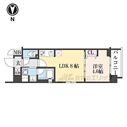 ベラジオ雅び東寺WEST 1LDKの間取図画像