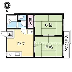 パークハウスウノ 2DKの間取図画像