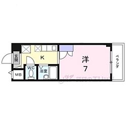ウエストパレス ワンルームの間取図画像