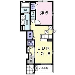 パーチェ 1LDKの間取図画像