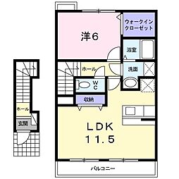 ラフィーネS 1LDKの間取図画像