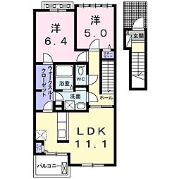 パッシー 2LDKの間取図画像