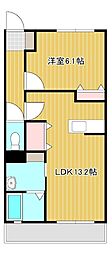 グランディール原島 1LDKの間取図画像