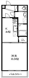エクシード田町 1Kの間取図画像