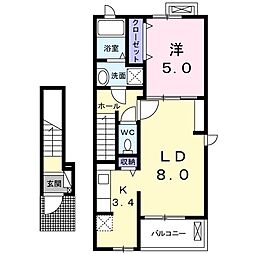 フリーデ 1LDKの間取図画像