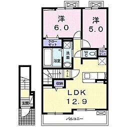 ブラン・フォーレ2 2LDKの間取図画像
