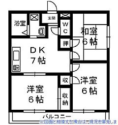ライトマンション 3DKの間取図画像