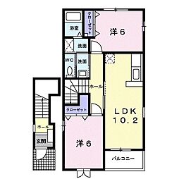 ペイザージュ 2LDKの間取図画像