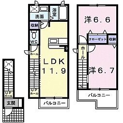 リラ・トーリ 2LDKの間取図画像