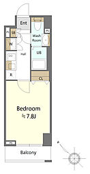 グランフォース横浜関内 1Kの間取り