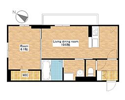 JR東海道・山陽本線 近江八幡駅 徒歩14分の賃貸アパート 1階1LDKの間取り