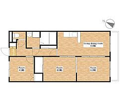 スピカ：21 2階3LDKの間取り