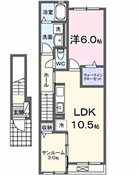 ロイヤル エンブレム 1LDKの間取図画像