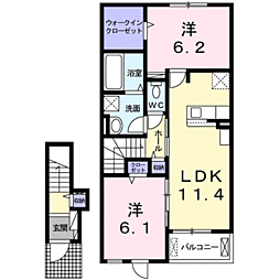 グランパセオ 2LDKの間取図画像