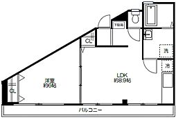 本町ビル 1LDKの間取図画像