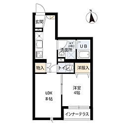Forestone小金井 1LKの間取図画像