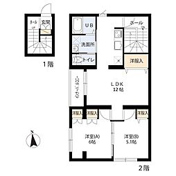 Forestone小金井 2LDKの間取図画像