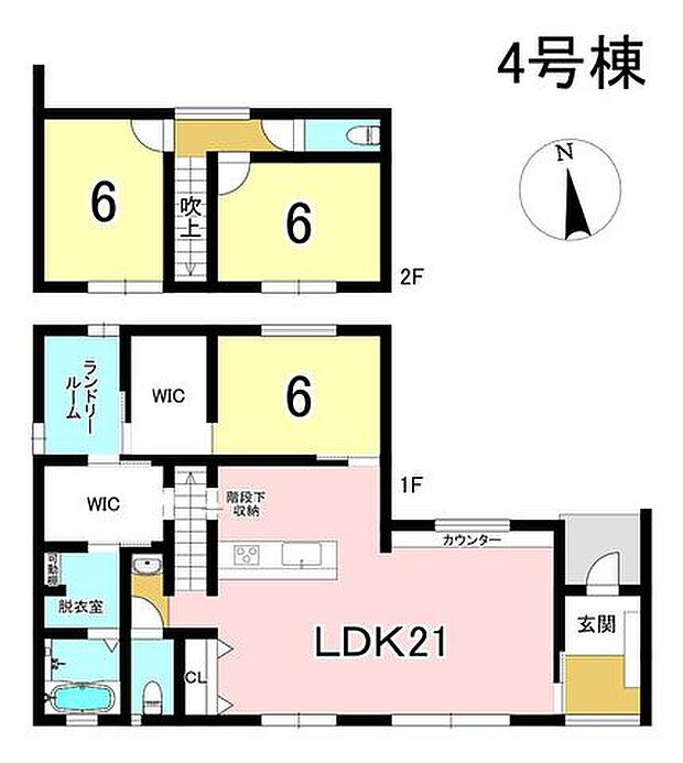 4号棟　3LDK+S　土地面積196.29m2　建物面積106.00m2