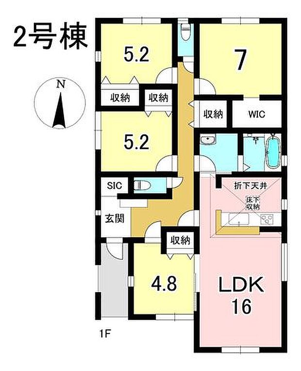 2号棟 4LDK+S 土地面積233.49m2 建物面積97.81m2