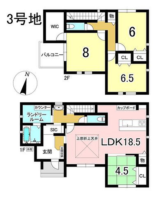 3号地　4LDK+S　土地面積200.96m2　建物面積114.06m2
