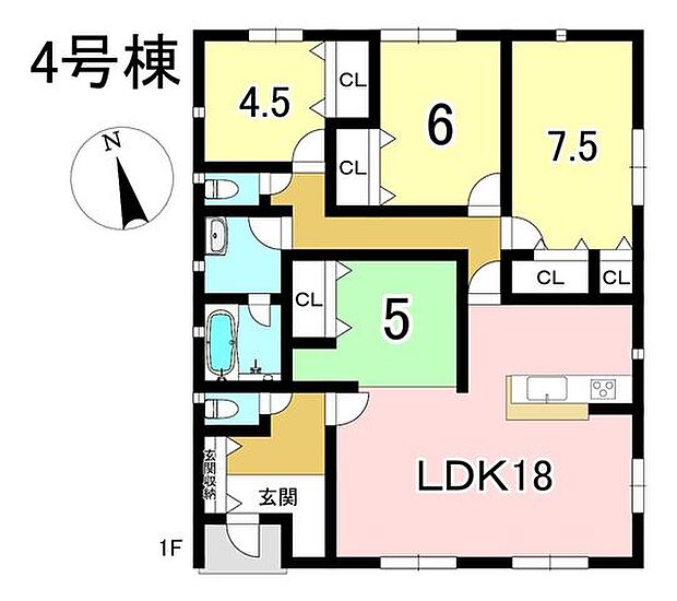 4号棟　3LDK　土地面積247.77m2　建物面積95.58m2