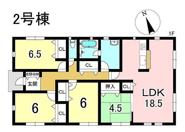 2号棟　4LDK　土地面積278.01m2　建物面積95.58m2