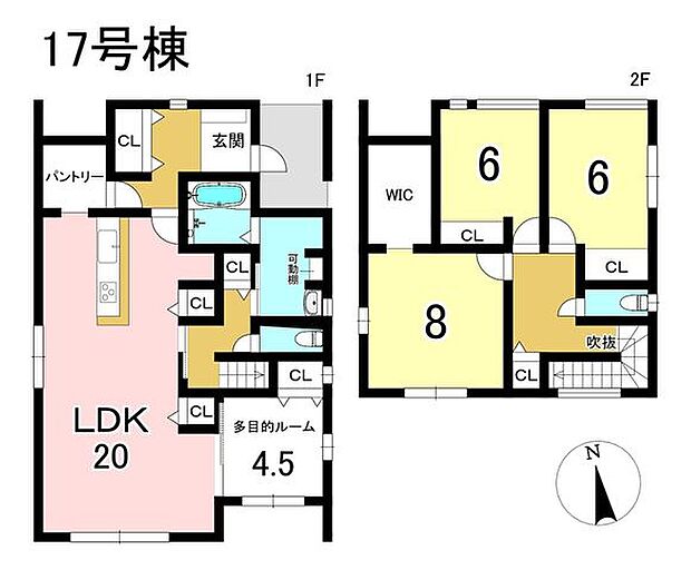 17号棟　4LDK+S　土地面積213.23m2　建物面積121.74m2