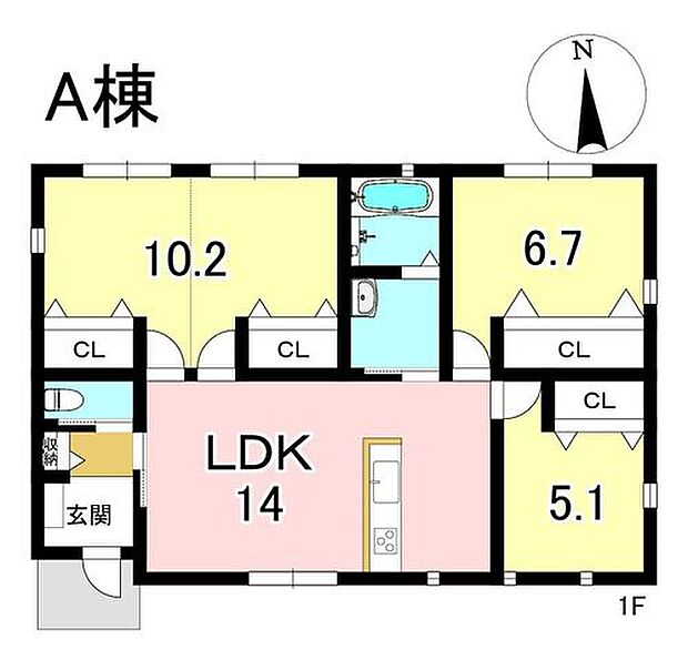 A棟　3LDK　土地面積217.50m2　建物面積78.39m2