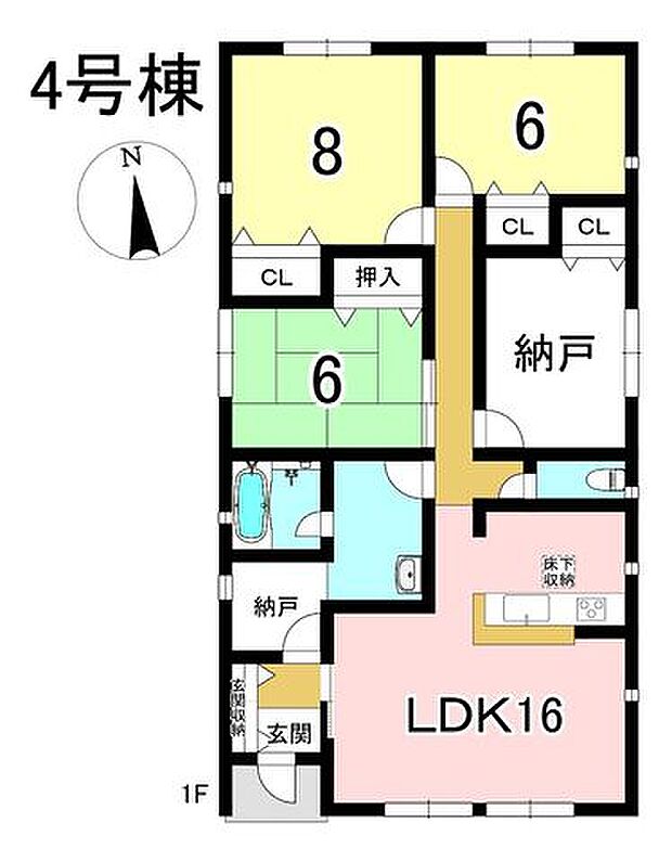 4号棟　4LDK+S　土地面積228.25m2　建物面積95.58m2