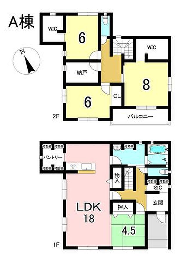 A棟　4LDK+S　土地面積266.59m2　建物面積131.26m2
