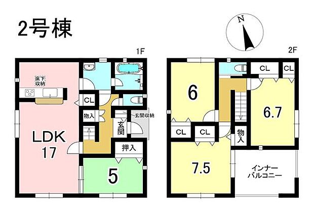 2号棟 4LDK 土地面積317.48m2 建物面積108.54m2
