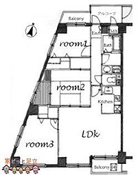 ロイヤルステージ王子神谷 3LDKの間取り