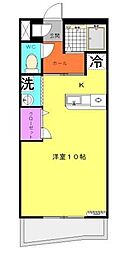 クリスタータ ワンルームの間取図画像
