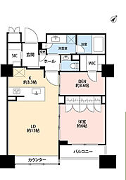 オリゾンマーレ 1SLDKの間取図画像