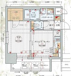 エステムプラザ名古屋駅前プライムタワー 3階1DKの間取り