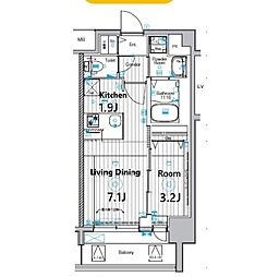 メイクスアート大曽根 5階1LDKの間取り