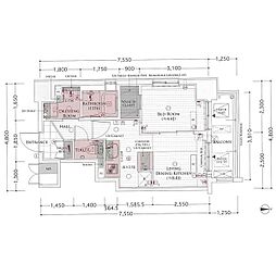 エステムプラザ名古屋D.C.2027 9階1LDKの間取り