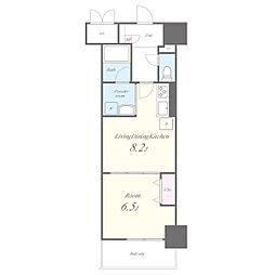 リップルズ 7階1LDKの間取り