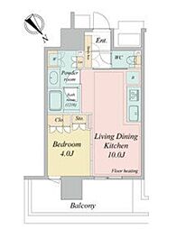 NAGOYA the TOWER 4階1LDKの間取り